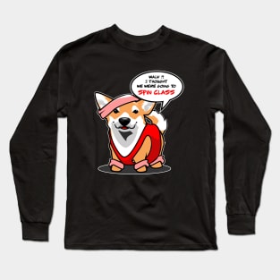 Mini Corgi Spin Class Long Sleeve T-Shirt